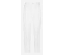 Pantalone In Lino - Uomo Pantaloni E Shorts Bianco Lino