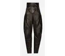 High-waisted Leather Biker Pants - Donna Pantaloni E Shorts Nero Pelle