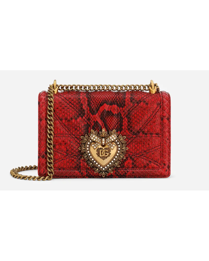 Dolce & Gabbana Medium Devotion Shoulder Bag - Donna Borse A Spalla E Tracolla Rosso Pelli Pregiate Ciliegia