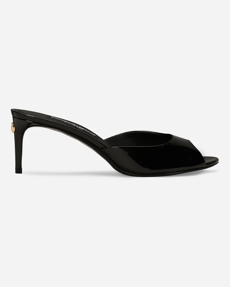 Dolce & Gabbana Mule In Vernice - Donna Slide E Mule Nero Pelle Nero