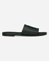 Dolce & Gabbana Slide In Pelle Di Cervo - Uomo Sandali E Slide Verde Verde