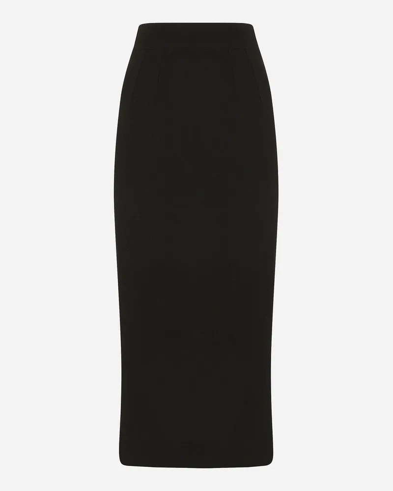 Dolce & Gabbana Gonna Longuette In Lana Vergine - Donna Gonne Nero Nero