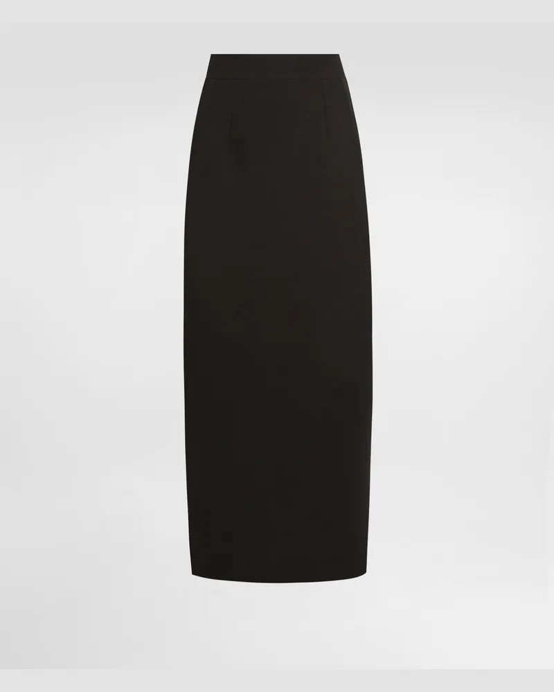 Dolce & Gabbana Gonna Longuette In Lana Vergine - Donna Gonne Nero Nero