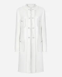 Dolce & Gabbana Cappotto Monopetto In Tweed Rachel - Donna Cappotti E Giubbotti Bianco Bianco