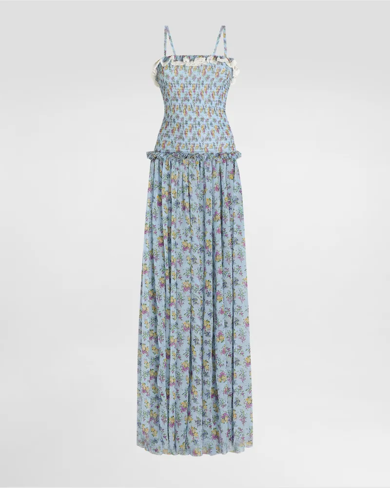 Dolce & Gabbana Abito In Chiffon Stampa Fiorellini - Donna Abiti Multicolore Multicolore