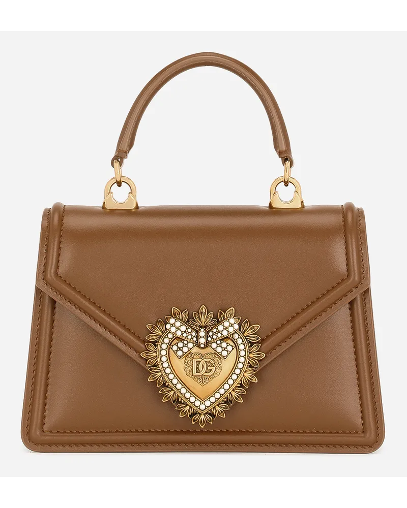 Dolce & Gabbana Top Handle Devotion Piccola - Donna Borse A Spalla E Tracolla Beige Pelle Cammello