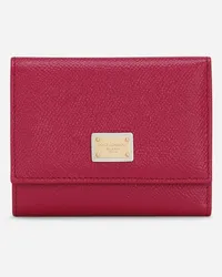 Dolce & Gabbana Portafoglio French Flap In Pelle Di Vitello Dauphine - Donna Portafogli E Piccola Pelletteria Fucsia Pelle Ciclamino