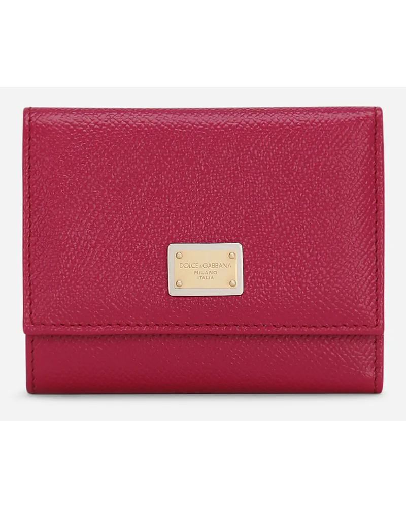 Dolce & Gabbana Portafoglio French Flap In Pelle Di Vitello Dauphine - Donna Portafogli E Piccola Pelletteria Fucsia Pelle Ciclamino