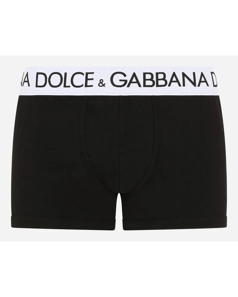 Dolce & Gabbana Boxer Regular Jersey Cotone Bielastico - Uomo Intimo E Loungewear Nero Cotone Nero