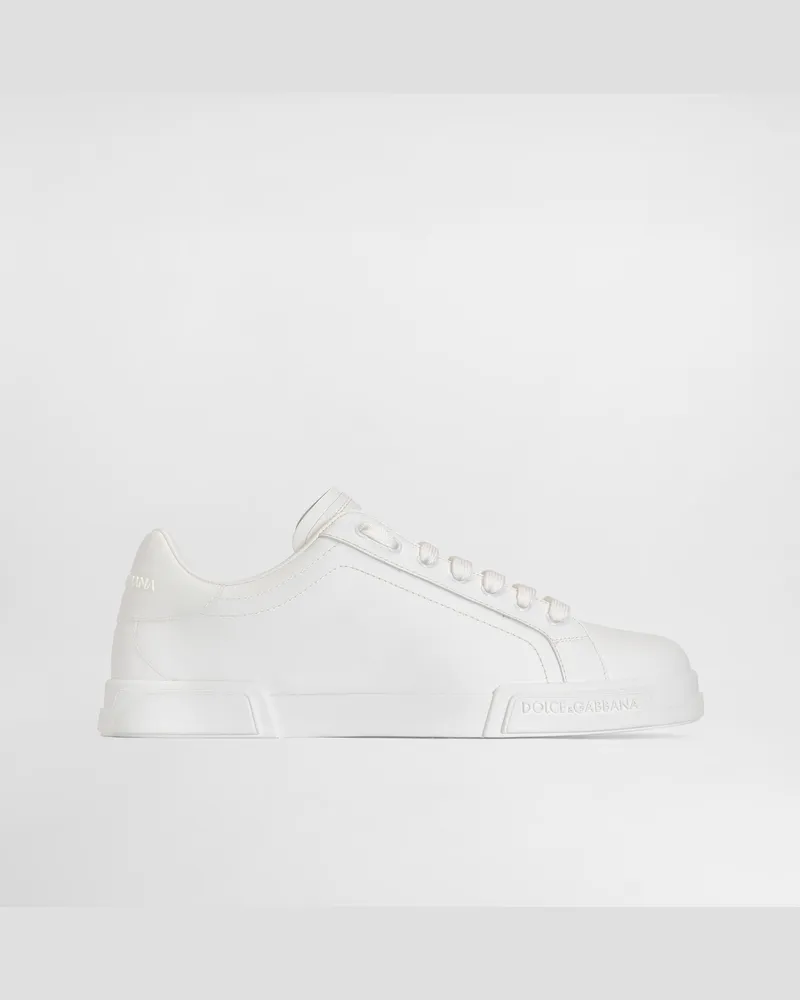 Dolce & Gabbana Sneaker Portofino Light In Pelle Di Vitello - Uomo Sneaker Bianco Pelle Bianco