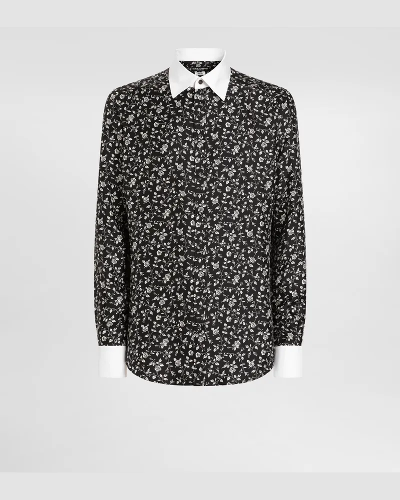 Dolce & Gabbana Camicia In Seta Stampa Cravatteria - Uomo Camicie Stampa Stampa