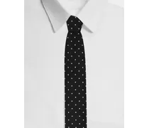 Cravatta Pala 8cm In Seta Jacquard Con Logo Dg - Uomo Cravatte E Pochette Nero Seta