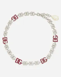 Dolce & Gabbana Short Necklace With Dg Multi-logo - Donna Bijoux Argento Metallo Argento