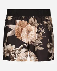 Dolce & Gabbana Shorts In Seta Stampa Fiori - Uomo Intimo E Loungewear Stampa Stampa