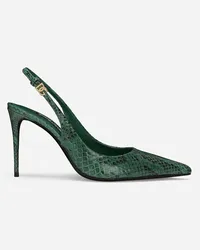 Dolce & Gabbana Slingback In Pitone - Donna Décolleté E Slingback Verde Verde