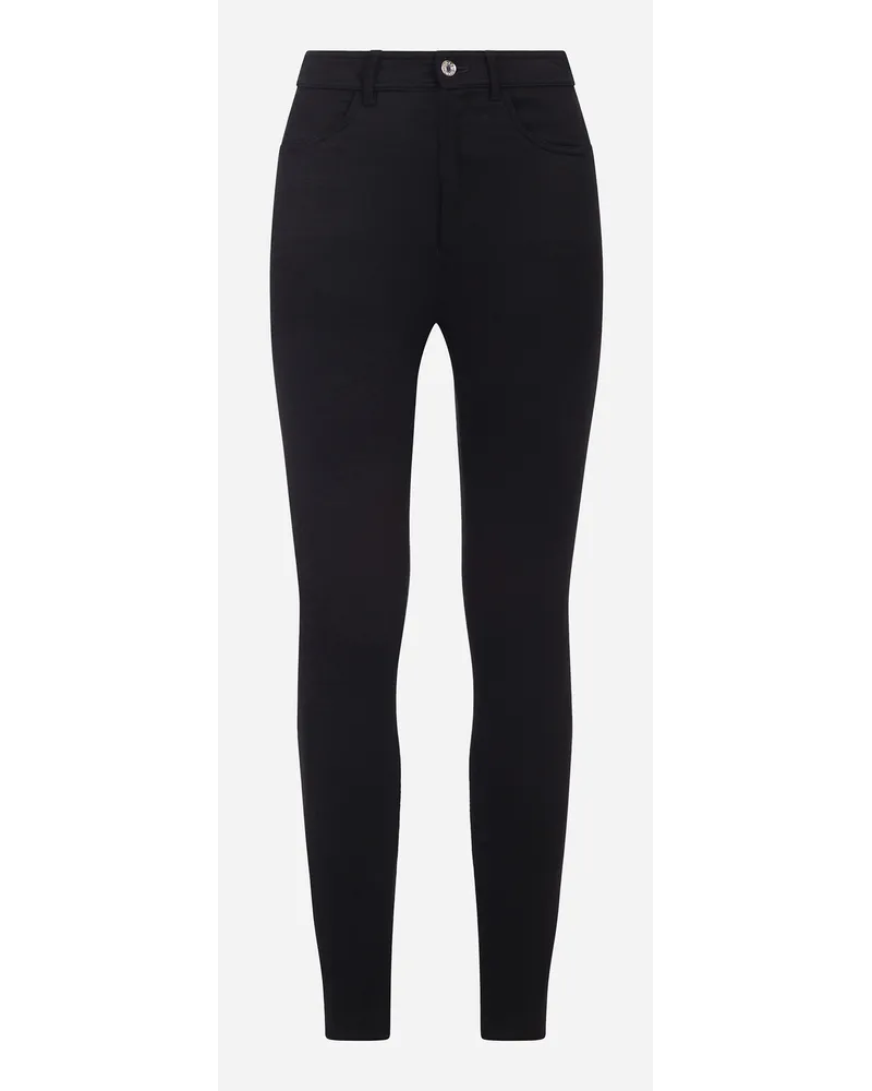 Dolce & Gabbana Leggings 5 Tasche In Cavalry Stretch - Donna Pantaloni E Shorts Nero Nero