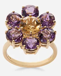 Dolce & Gabbana Spring Ring In Yellow 18kt Gold With Amethyst Floral Motif - Donna Anelli Oro Oro