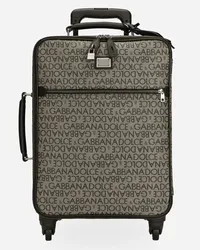 Dolce & Gabbana Trolley In Jacquard Spalmato - Uomo Borse Da Viaggio Nero Tessuto Marrone