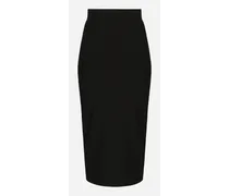 Technical Jersey Calf-length Skirt - Donna Gonne Nero Viscosa