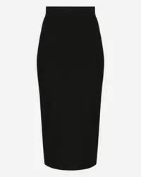 Dolce & Gabbana Technical Jersey Calf-length Skirt - Donna Gonne Nero Viscosa Nero