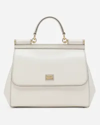 Dolce & Gabbana Borsa Sicily Media In Pelle Dauphine - Donna Borse A Mano Bianco Pelle Bianco