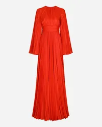 Dolce & Gabbana Abito Lungo In Chiffon - Donna Abiti Rosso Rosso