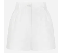 Shorts In Jacquard Con Logo Dg Allover - Donna Pantaloni E Shorts Bianco