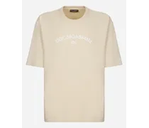 T-shirt In Cotone Con Logo - Uomo T-shirts E Polo Beige