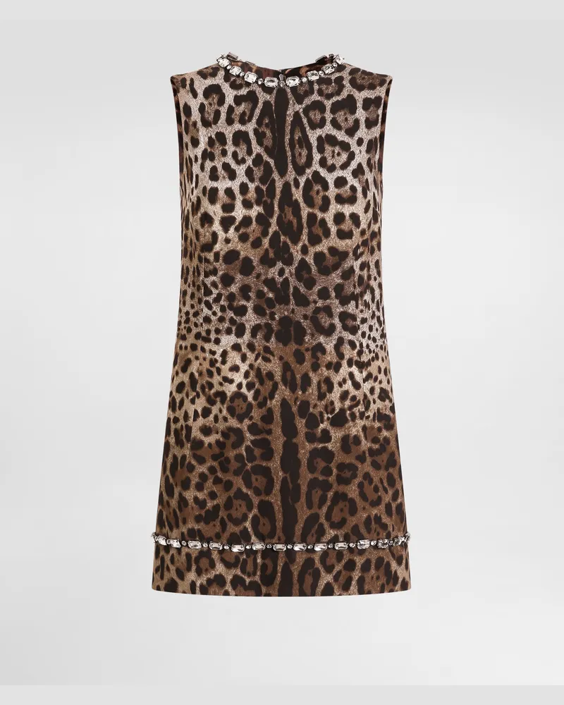Dolce & Gabbana Abito In Cady Stampa Leo - Donna Abiti Stampa Animalier Leo