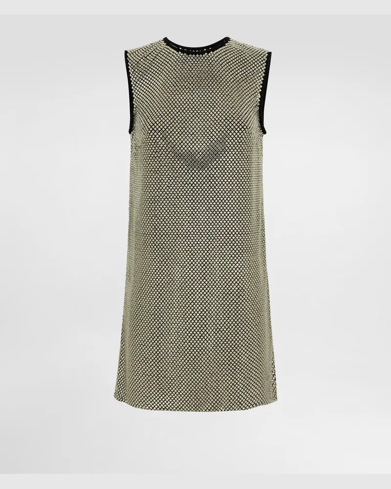 Dolce & Gabbana Abito Corto In Crystal Mesh - Donna Abiti Oro Oro