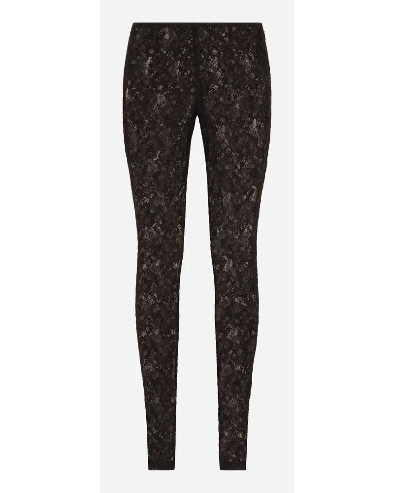 Dolce & Gabbana Leggings In Pizzo - Donna Pantaloni E Shorts Nero Nero