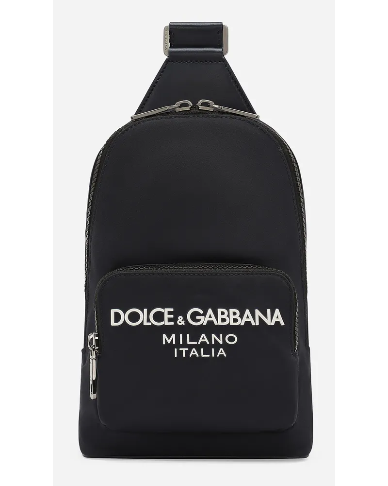 Dolce & Gabbana Zaino A Tracolla In Nylon - Uomo Zaini E Marsupi Blu Nylon Blu