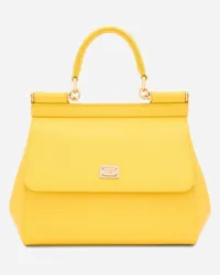 Dolce & Gabbana Borsa A Mano Sicily Grande - Donna Borse A Mano Giallo Pelle Giallo