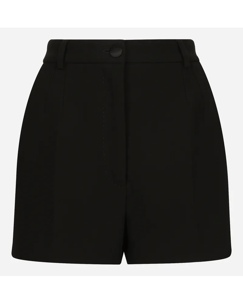 Dolce & Gabbana Shorts In Doppio Crêpe Di Lana - Donna Pantaloni E Shorts Nero Nero