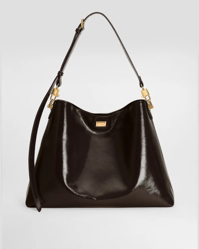 Dolce & Gabbana Borsa A Spalla Vittoria Grande In Pelle Di Vitello - Donna Borse A Spalla E Tracolla Marrone Marrone
