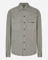 Dolce & Gabbana Camicia Over In Cotone - Uomo Camicie Grigio Grigio