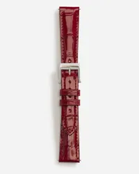 Dolce & Gabbana Alligator Strap With Buckle And Hook In Steel - Donna Orologi E Cinturini Rosso Rosso