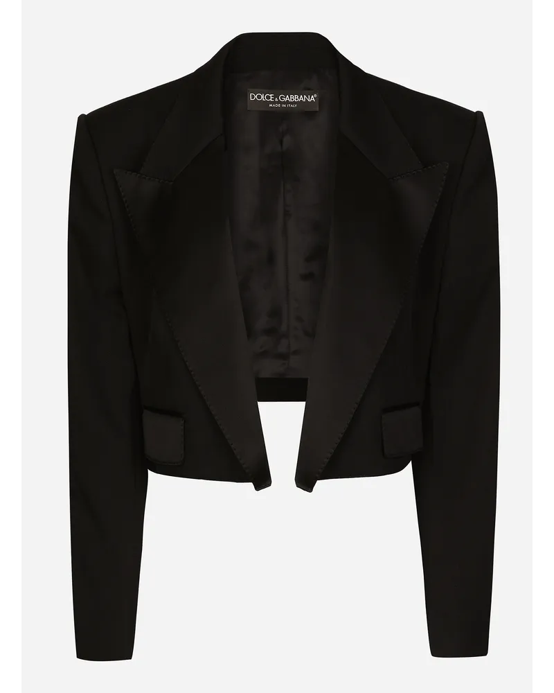 Dolce & Gabbana Spencer Tuxedo In Gabardina Di Lana - Donna Giacche E Blazer Nero Nero