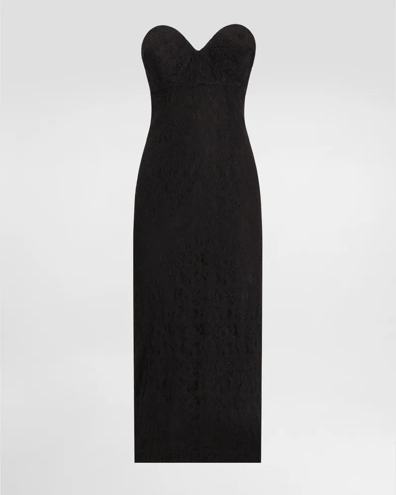 Dolce & Gabbana Abito Strapless In Pizzo Con Coppe A Cono - Donna Abiti Nero Nero