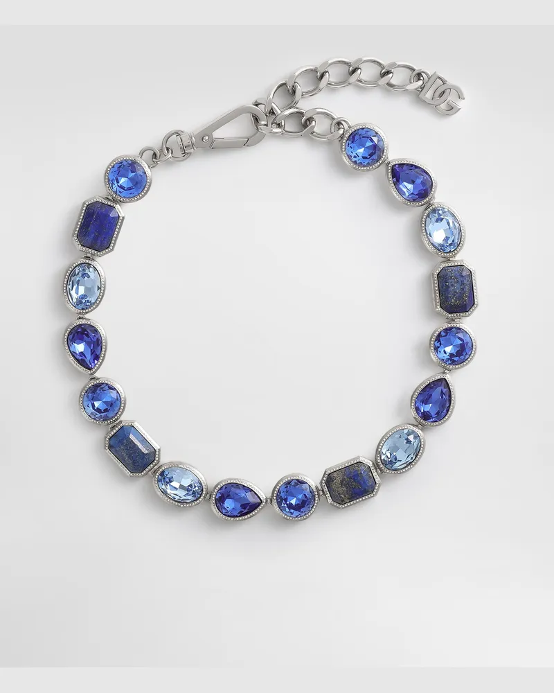 Dolce & Gabbana Collana Con Strass - Uomo Bijoux Argento Metallo Argento