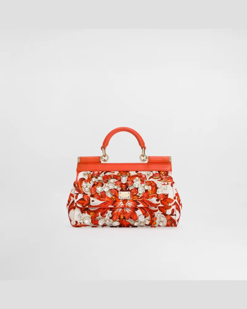Dolce & Gabbana Borsa A Mano Sicily Mini Con Castoni - Donna Borse A Mano Multicolore Multicolore