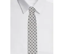 Cravatta Pala 8cm In Seta Jacquard Con Logo Dg - Uomo Cravatte E Pochette Bianco Seta