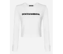 T-shirt Manica Lunga Con Logo - Donna T-shirts E Felpe Bianco Cotone