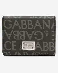 Dolce & Gabbana Portafoglio French Flap In Jacquard Spalmato - Uomo Portafogli E Piccola Pelletteria Multicolore Tessuto Nero