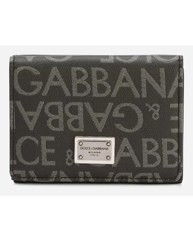 Dolce & Gabbana Portafoglio French Flap In Jacquard Spalmato - Uomo Portafogli E Piccola Pelletteria Multicolore Tessuto Nero