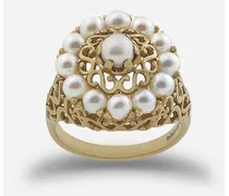 Romance Ring In Yellow Gold And Pearls - Donna Anelli Oro