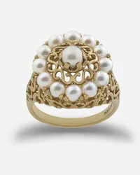 Dolce & Gabbana Romance Ring In Yellow Gold And Pearls - Donna Anelli Oro Oro