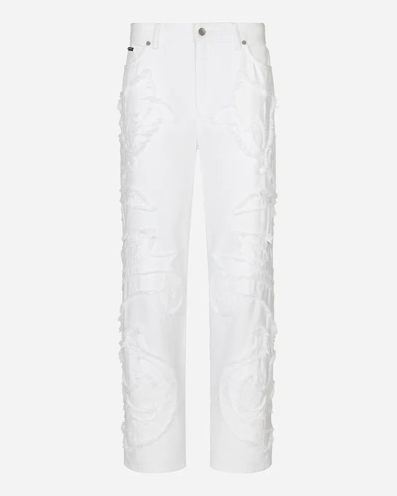 Dolce & Gabbana Jeans Boyfriend Con Ricamo - Donna Denim Multicolore Variante