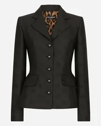 Dolce & Gabbana Giacca Dolce In Jacquard Matelassé Logo Dg - Donna Giacche E Blazer Nero Nero