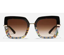 Half Print Sunglasses - Donna Icons Stampa Carretto